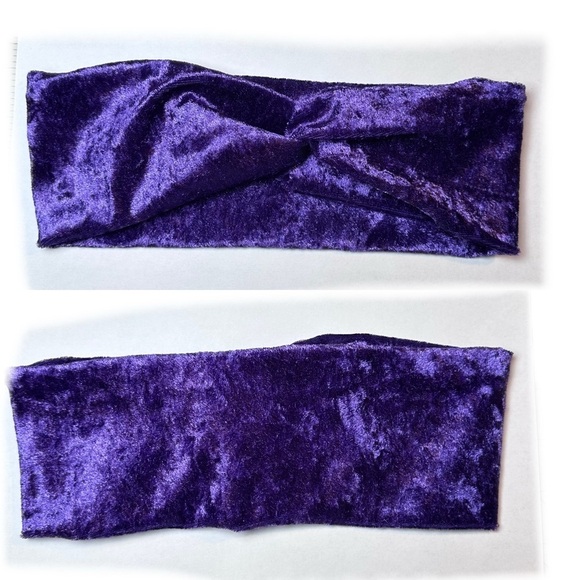 Purple velvet headband twist up cycle tee hand made - Picture 1 of 4